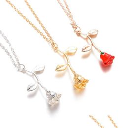 Autres Fournitures De Fête D'événement Collier De Mode Envoyer Petite Amie Cadeau Exquis Rose Pendentif Pour Les Femmes De Mariage Anniversaire Présent 80 P2 D Dh5Ct