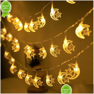 Autres événements Fourniture de la fête de l'événement Nouvel Eid Moubarak Lights Lights Lights Moon Star suspendus Pendant Ramadan Decor 2023 FAIRY ISLAMIM MUSLIM PARTY Suppli Dh4ia