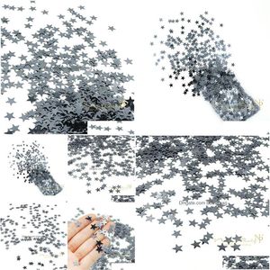 Autres Fournitures De Fête D'événement Nicro 50G Star Sliver Pvc Confetti Anniversaire Valentine Table Scatter Decor Décoration De Noël Dhjsd