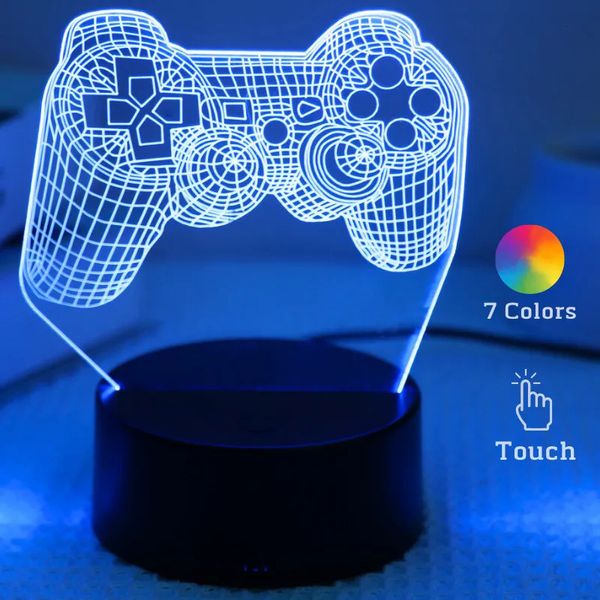 Otro evento Suministros para fiestas Lámpara de noche Touch 7 Color Regulable Juego Mango 3D Acrílico Ilusión Ambiente Mesa Creativa Dormitorio Luces decorativas para el hogar 231030