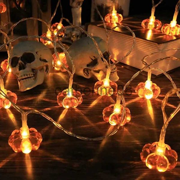 Otros suministros para fiestas de eventos Calabaza naranja Luces de cadena LED con pilas Halloween 10/20 LED Luces de hadas decorativas para el hogar Decoración navideña de Halloween x1007