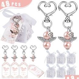 Autres fournitures de fête d'événement Autres fournitures de fête d'événement Ourwarm Baby Shower Mignon Ange Porte-clés Anniversaire Mariage avec faveur Dhgarden Dhvrb