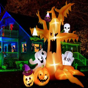 Andere evenementenfeestjes Ourwarm 8ft Halloween Inflatables dode boom met geesten pompoenen heksenhoeden opblaasbaar decor buiten met ingebouwde LED-lichten 230823