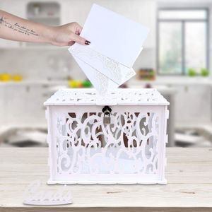 OurWarm DIY White Wedding Card Box with Lock PVC Graduation Parfait pour les mariages Baby Showers Anniversaires 230818