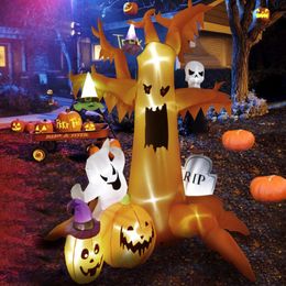 Andere evenementen Feestartikelen Ourwarm Halloween Opblaasbaar Decor Enge Boom Met Spook Pompoen Skelet Buiten Tuin Home Party Spookhuis Decoratie 231019
