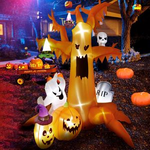 Andere evenementen Feestartikelen Ourwarm Halloween Opblaasbaar Decor Enge Boom Met Spook Pompoen Skelet Buiten Tuin Home Party Spookhuis Decoratie 230905