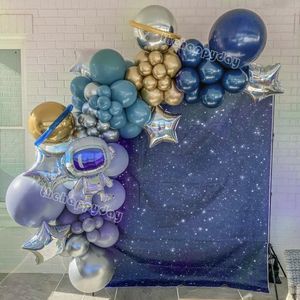 Autres fournitures de fête d'événement Ballons d'anniversaire de l'espace extra-atmosphérique Kit d'arche de guirlande Ballons d'aluminium d'astronaute Thème de la galaxie Décorations de fête d'anniversaire pour garçons 230321
