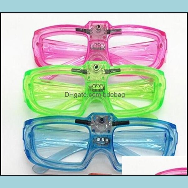 Autres fournitures de fête d'événement Party Prop Lunettes de lampe de poche Led Cold Light Fashion Eyewear Mti Color Marry Christmas Decoration Bar 1 Dh1Ps