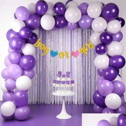 Autres fournitures de fête d'événement Fournitures de fête 65pcs / ensemble 16 4ft carte de papier d'or pour anniversaire bannière personnalisée suspendus tourbillons ballon en latex B Dhoaa