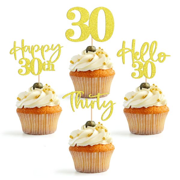 Autres fournitures de fête d'événement Party to Be 24 PCS 30th Birthday Cupcake Decoration 30 and Fabulous Cup Cake Topper 230309