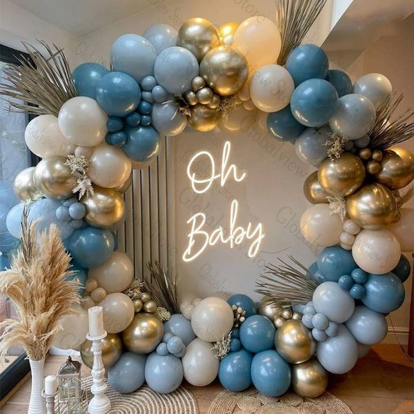 Otros suministros para fiestas de eventos Pastel Ocean Blue Balloon Arch Garland Kit Baby Shower Party Telón de fondo Decoración de boda Bautismo Globos 230523