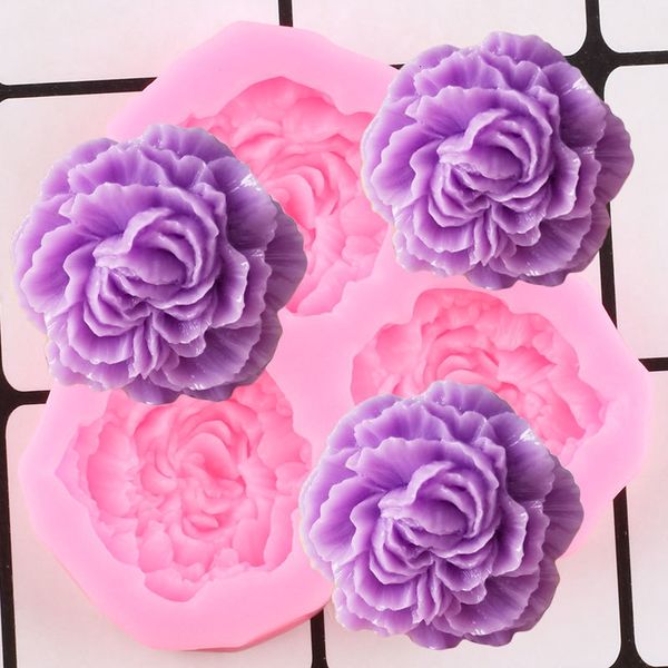 Autres fournitures de fête d'événement Pivoine Fleur Silicone Moules De Mariage Cupcake Topper Fondant Gâteau Décoration Outils Savon Résine Argile Bonbons Chocolat Gumpaste Moules 230923