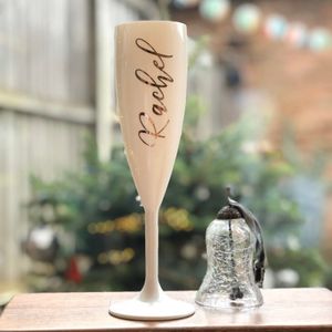 Otros suministros para fiestas de eventos Flauta de champán personalizada Copa de vino de dama de honor blanca Copa de vino de acrílico Copa de novia Regalos de vacaciones para ella 230422
