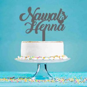 Autres fournitures de fête d'événement Personnalisé Bachelor Party Cake Topper Nom personnalisé Nawal's Henna Day pour la décoration de gâteau de fête de poule 231127