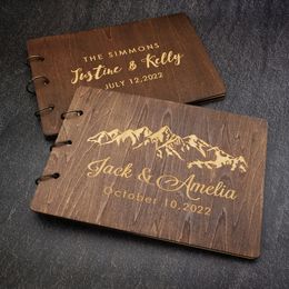 Andere evenementenfeestjes Personaliseerde gastenboek A4A5 Wedding Boote Es Wooden Album Baptism Mariage Decoration 230110