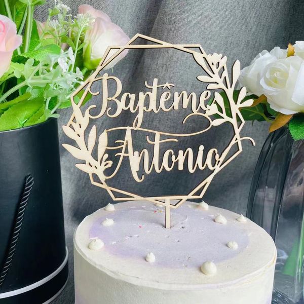 Otros suministros para fiestas de eventos Nombres personalizados Adorno para pastel de bodas Geométrico Personalizado Nombres únicos Adorno para pastel de bodas Decoración Ducha nupcial 230828