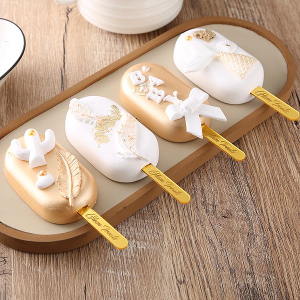 Autres fournitures de fête d'événement Noms personnalisés Acrylique cakesicle Eid Mubarak Bâtons de crème glacée Popsicle Anniversaire Eid Ramadan Baby Shower Décoration de cuisson 230630