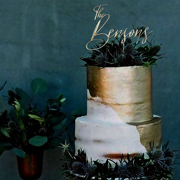 Autres fournitures de fête d'événement Topper de gâteau de mariage personnalisé Script personnalisé Mr et Mrs Cake Toppers pour anniversaire d'anniversaire Décorez votre gâteau de mariage 230828