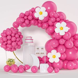 Andere evenementenfeestjes Pink Ballonnen Garland Arch Kit 138PCS Verschillende maten Latex Ballon Daisy Flowers For Birthday Draduation Decoration 230822