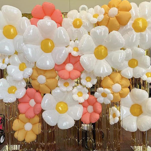 Autre épreuve de fête d'événement fournit des ballons en papier fleuris de fleur blanc jaune rose Plumeria Hélium Ball Anniversaire Decoration Baby Shower Po Props 230818