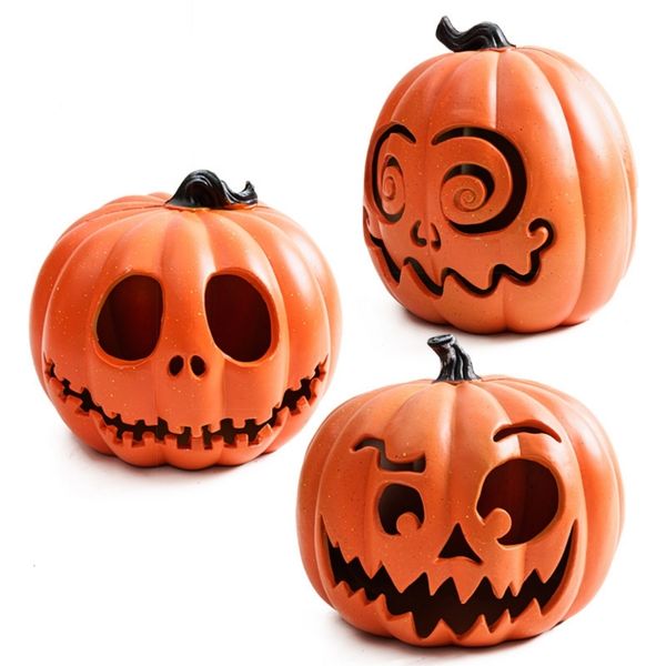 Autres fournitures de fête d'événement Lampe de citrouille portable Halloween Lumineux Petite veilleuse Halloween Jack-O-Lantern Citrouille Lanterne Ornements Décorations pour la maison 230905