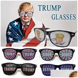 Autre événement Fourniture du président Donald Trump Festival des lunettes drôles USA Flag Patriotic Sunglasses Cadeaux Drop livraison Home Gar Dheik