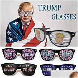 Otros suministros para la fiesta de eventos, el presidente Donald Trump Funny Glasses Festival de la bandera de EE. UU. Gafas de sol patrióticas Regalos Drop entrega Inicio Ga DHQ3X