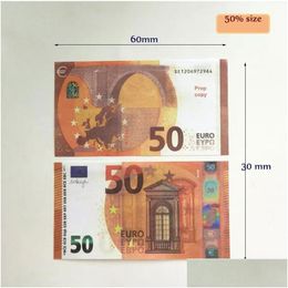 Autres fournitures de fête d'événement Prop Money Faux Billet Copie Papier Jouets de fête 10 20 50 100 Faux Euro Film Banknote pour enfants Noël Dhyef
