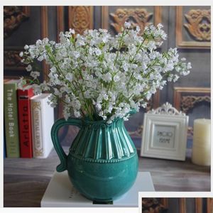 Andere evenementenfeestjes Pure White Wedding Decorations Artificial Flowers Simation Soft Sile Gypsophila Bouquets Weddings Decor Dhsn6