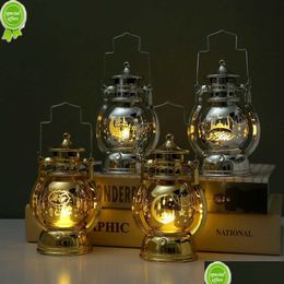 Autres événements Fournitures de fête Ramadan Décorations 2023 LED Lampe à huile portable Eid Mubarak Éclairage Ornements Décor musulman islamique Drop Dhguy