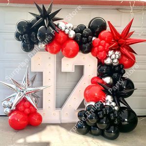 Otros suministros para fiestas de eventos Kit de guirnaldas de arco de globos rojos y negros Globos plateados Explosión Globos de lámina de estrella Baby Shower Cumpleaños Decoraciones para fiestas de graduación 230309