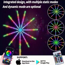 Andere evenementen Feestartikelen RGBIC Vuurwerk LED-stripverlichting Bluetooth APP-bediening Muziek Geluid Sync DC 5V USB-lamp voor wanddecoratie Droomkleur Kerstmis 231025