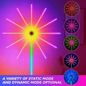 Autres fournitures de fête d'événement RGBIC Firework LED Strip Lights Bluetooth APP Contrôle Musique Sound Sync DC 5V Lampe USB pour décoration murale Dream Color Christmas 231019