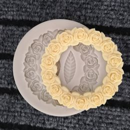 Andere evenementen Feestartikelen Rozet Bladeren Siliconen mal Hars Taart Diy Chocolade Fotolijst Suiker Bakvormen Gieten Decoratie Gereedschappen 230923