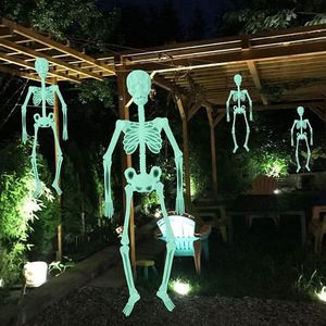 Autres fournitures de fête d'événement effrayant Halloween accessoires lumineux suspendu squelette maison cour extérieure décoration de jardin mobile lueur faux crâne 230923