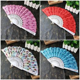 Autres événements Fournitures de fête Paillettes Danse Fan Creative Design Peacock Pliant Fans Femmes Stage Performance Prop Mti Couleur W8023 Dhnc0