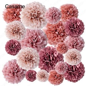 Autres fournitures d'événements Set Sanging Flower Pompom Papier de tissu Pom Pom Pom pour les mariages et autres Occasions Party Birthday Decoration Colordful Decoration Lantern 230812