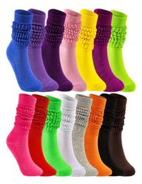 Andere evenementenfeestjes benodigdheden sloere schrappige sokken voor vrouwen kleurrijke lange losse gestapelde dikke katoenen dames meisjes casual knie hi6085051