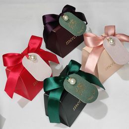 Andere evenementenfeestjes Small Boxes Geschenken Merci Geschenkdoos Baby shower Verjaardag Papier Chocolade roze voor verpakking Wedding Gunsten Gasten 230510