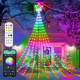 Autres fournitures de fête d'événement Smart LED String Lights APP Télécommande USB Fairy Star Light pour Noël Navidad Chambre Intérieur Extérieur Arbre de Noël Décor 231018