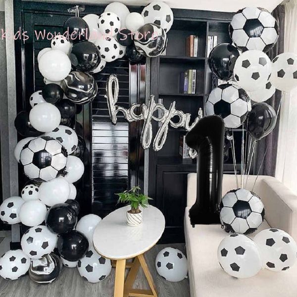 Autres fournitures de fête d'événement Ballons de football Kit de guirlande d'arc Fournitures de fête d'anniversaire Ballon de football en feuille de latex pour décoration de fête de douche de bébé garçon de football 230515