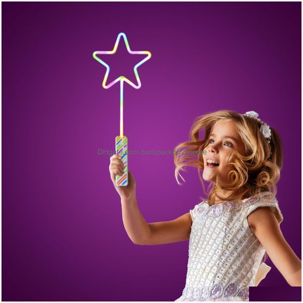 Autres fournitures de fête d'événement Star LED Neon Lights Clignotant Light Up Baguette Jouet Acclamations Signes lumineux en forme de coeur 230627 Drop Livraison Accueil Dh9Ue