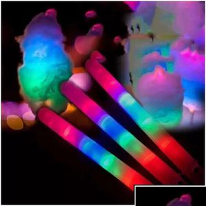 Andere evenementen Feestartikelen Voorraad Led Light Up Suikerspin Kegels Colorf Gloeiende Marshmallow Sticks Ondoordringbare Glow Stick Drop Del Dhzhp