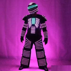 Autres fournitures de fête d'événement Fournitures Nouveau RVB LED Costume Vêtements Costumes légers Robot Kryoman David Livraison directe personnalisée Home Garden Fe Dhujn
