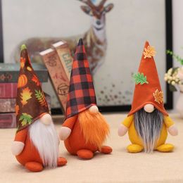 Andere evenementen Feestartikelen Thanksgiving Gnome Esdoornblad Dwerg Gezichtsloze pop voor Herfst Oogstfestival Halloween Woondecoratie 230905