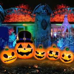 Autres fournitures de fête d'événement Turnmeon 8 pi Halloween Inflatables Décorations de citrouille avec des sorcières Halloween Platables Décorations extérieures 231023
