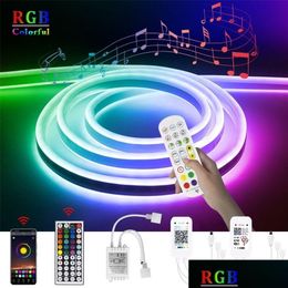 Andere evenementen Feestartikelen Tuya Smart Led-verlichting Rgb Flexibele neonstrip 12V Dimbaar Wifi / Bluetooth-controller Ir-afstandsbediening Dheon