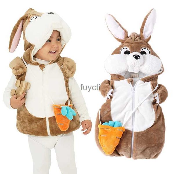 Autres fournitures de fête d'événement Umorden Halloween Pourim Pâques infantile enfant en bas âge lapin lapin costume gilet à capuche avec carotte hiver épaississement 2 couleurs 1-2T 2-3T YQ240116