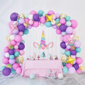 Autres fournitures de fête d'événement Licorne Ballon Garland Arch Kit Ballon Mariage Fête d'anniversaire Décoration Enfants Sexe Révéler Baptême Baby Shower Girl Décor 231127