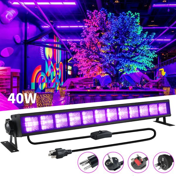 Autres fournitures de fête d'événement Version améliorée 40W UV LED Black Light Bar 395nm Blacklight Flood Light s'applique à l'éclairage de fête fluorescent Halloween 230821